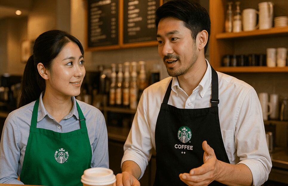スタバの黒エプロン!給料と昇格の関係