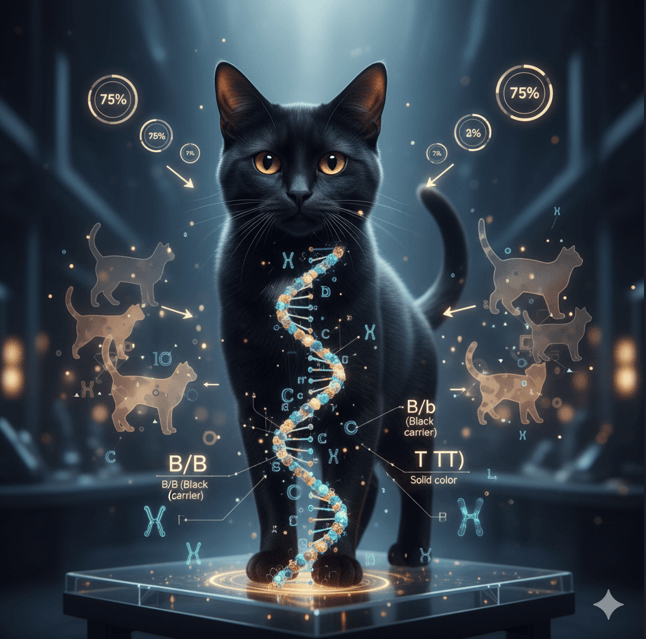 黒猫が生まれる確率と遺伝子の仕組み